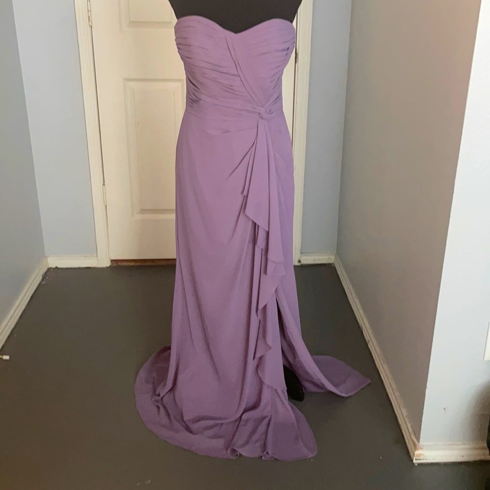 Victorian Lilac Bill Levkoff Chiffon strapless Dress Size 6